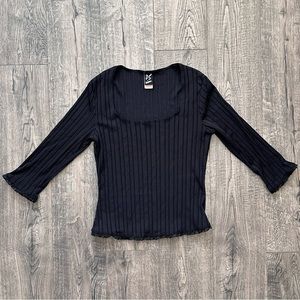 Vintage 90s Coquette Lettuce Hem Lace Top